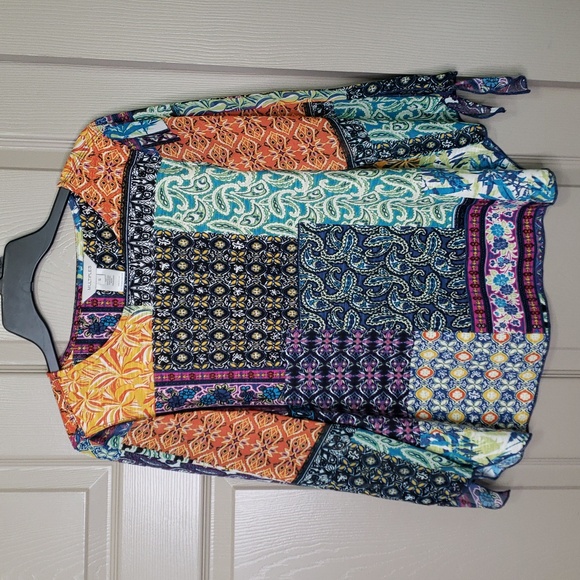 NWT Multiples Colorful Patchwork Women's Top Size Small - Picture 6 of 8